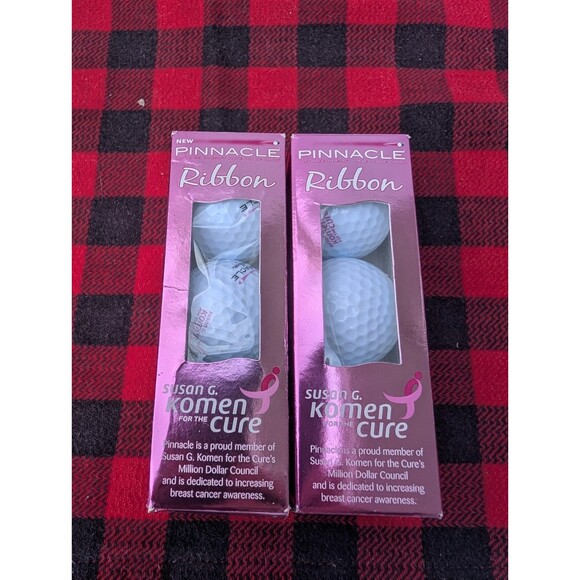 Lot of 9 Pinnacle Ribbon/Gold Ribbon Golf Balls Susan Komen Breast White & Pink - Picture 13 of 16